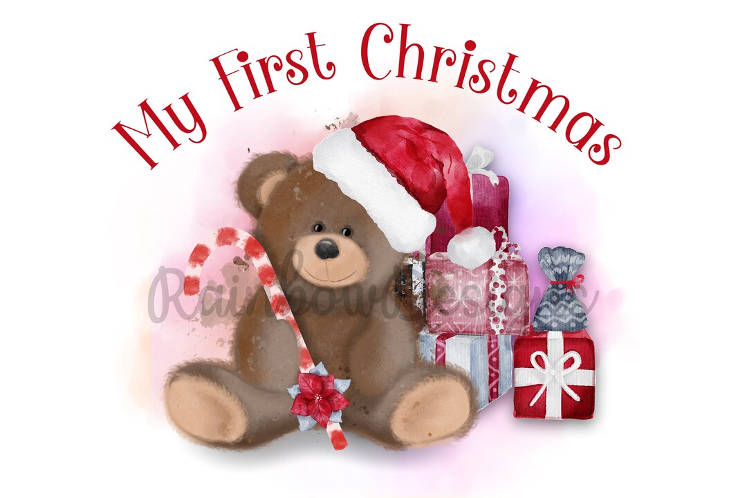 My First Christmas Teddy Bear Christmas Sublimation Baby Etsy