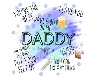 Daddy Sublimation, Father's Day PNG, Daddy Sublimation Design