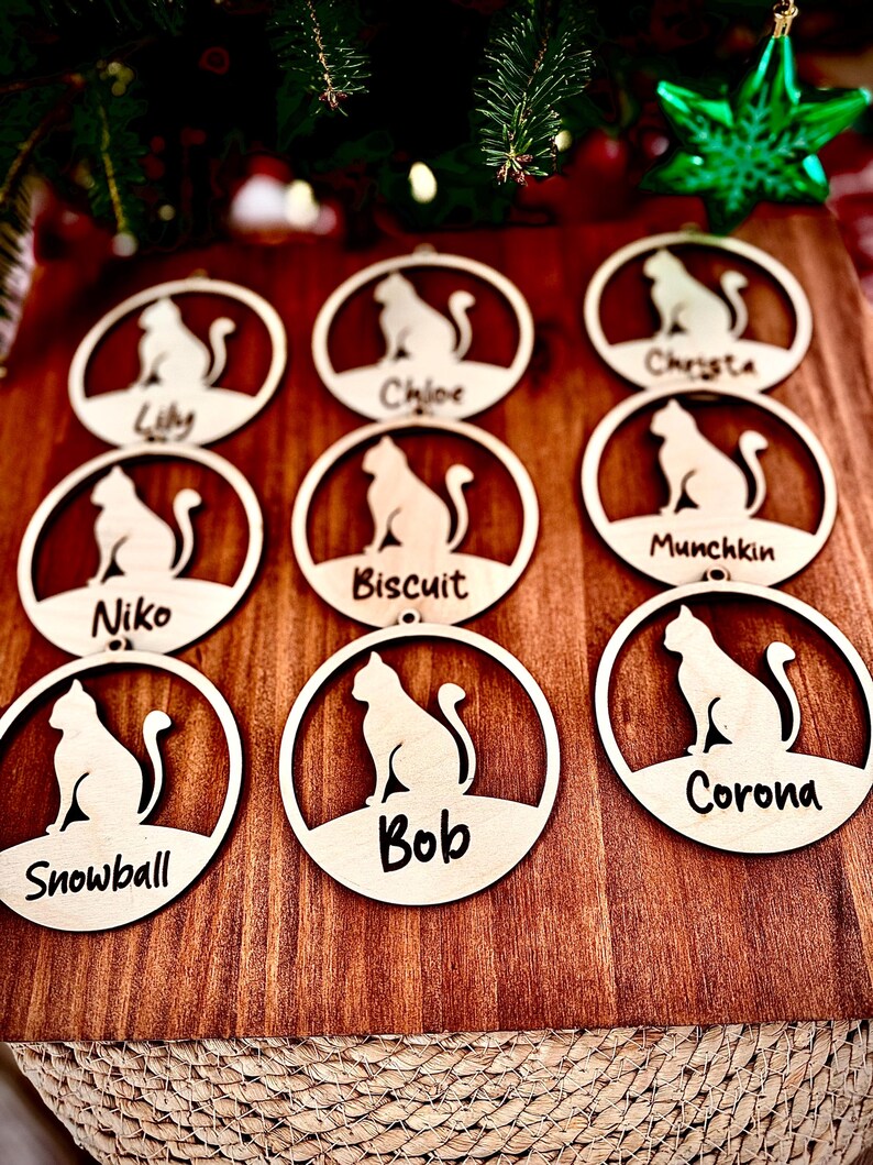 Personalized Dog Ornaments • 40 Breeds • Custom Pet Name Ornament • Cat ...