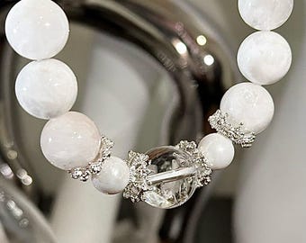 White Phantom Quartz Bracelet – Mystical Energy Cleansing, Emotional Healing, Protection, Restful Sleep