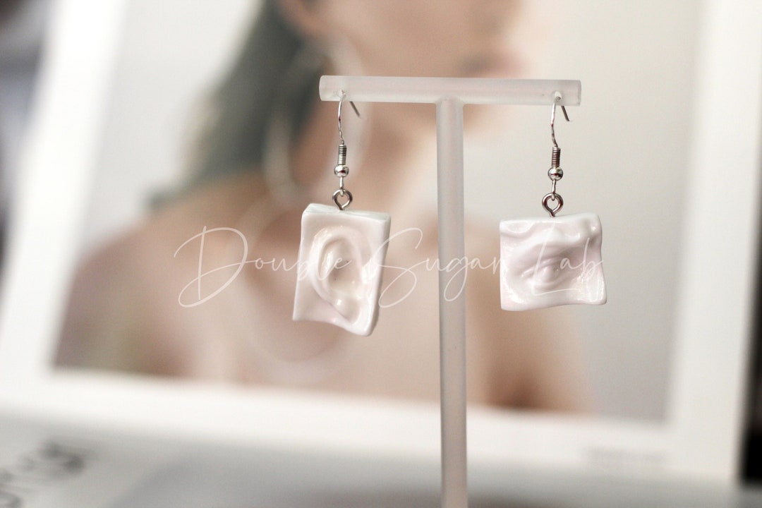 Sculpture Earrings Art Deco Earrings Face Figure Earrings Etsy