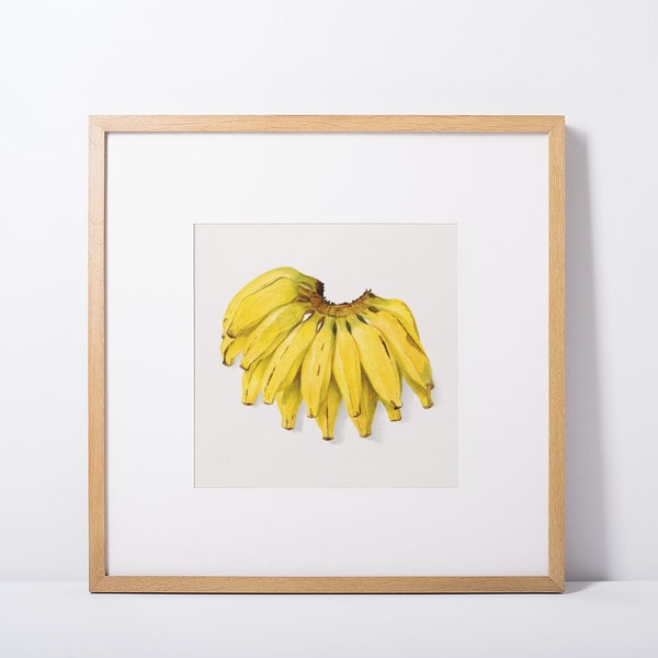 Antique Banana Print Banana Leaf Banana Tree Yellow Art Print Poster Fruit Print Banana Decorations Wall Art Botanical Digital Print 8x8,5x5