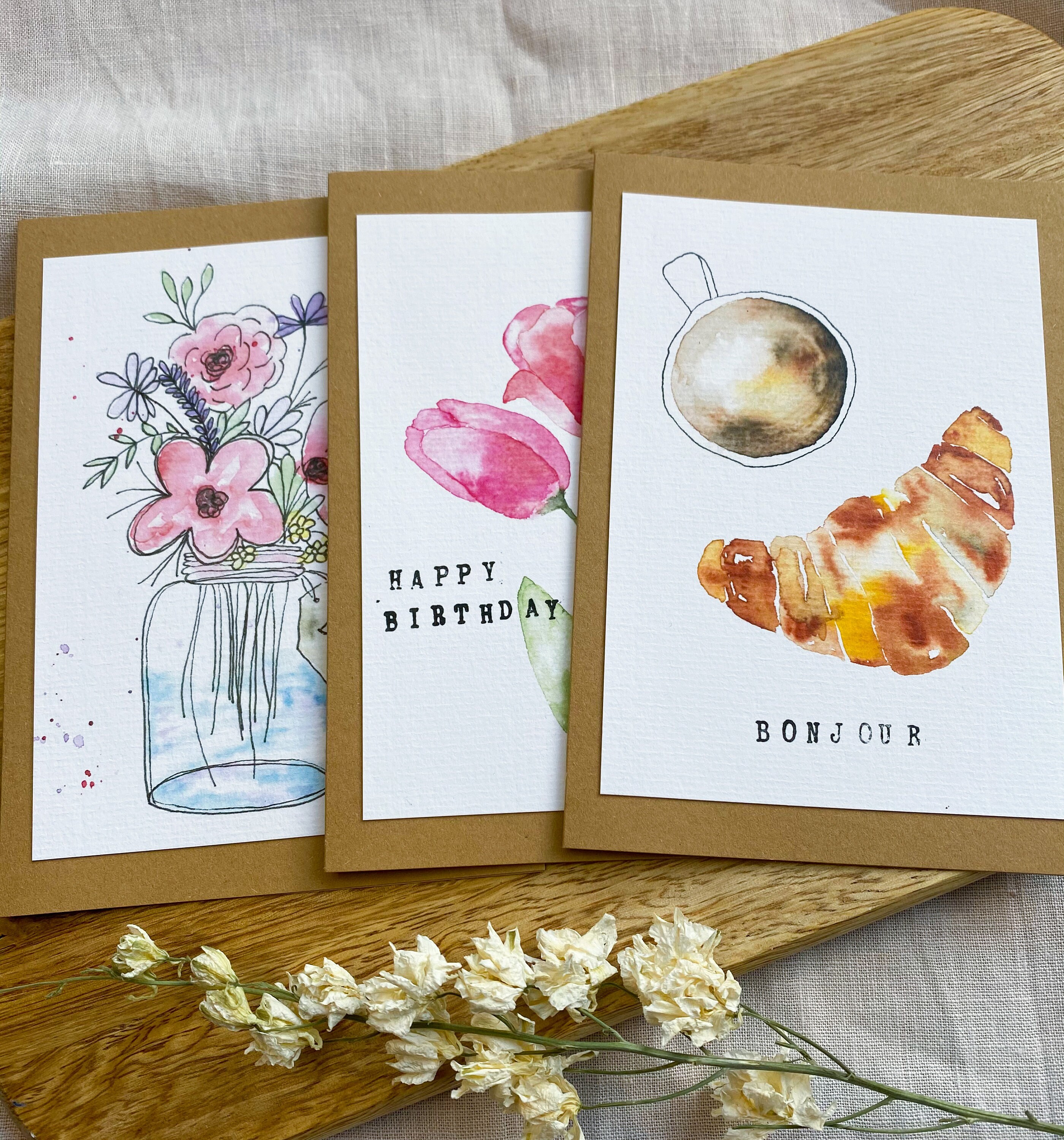 Arteza Aquarell Klappkarten – 25 Blanko-Karten Mit Umschlägen Aus 100% Baumwolle Für Kreative Gestaltung