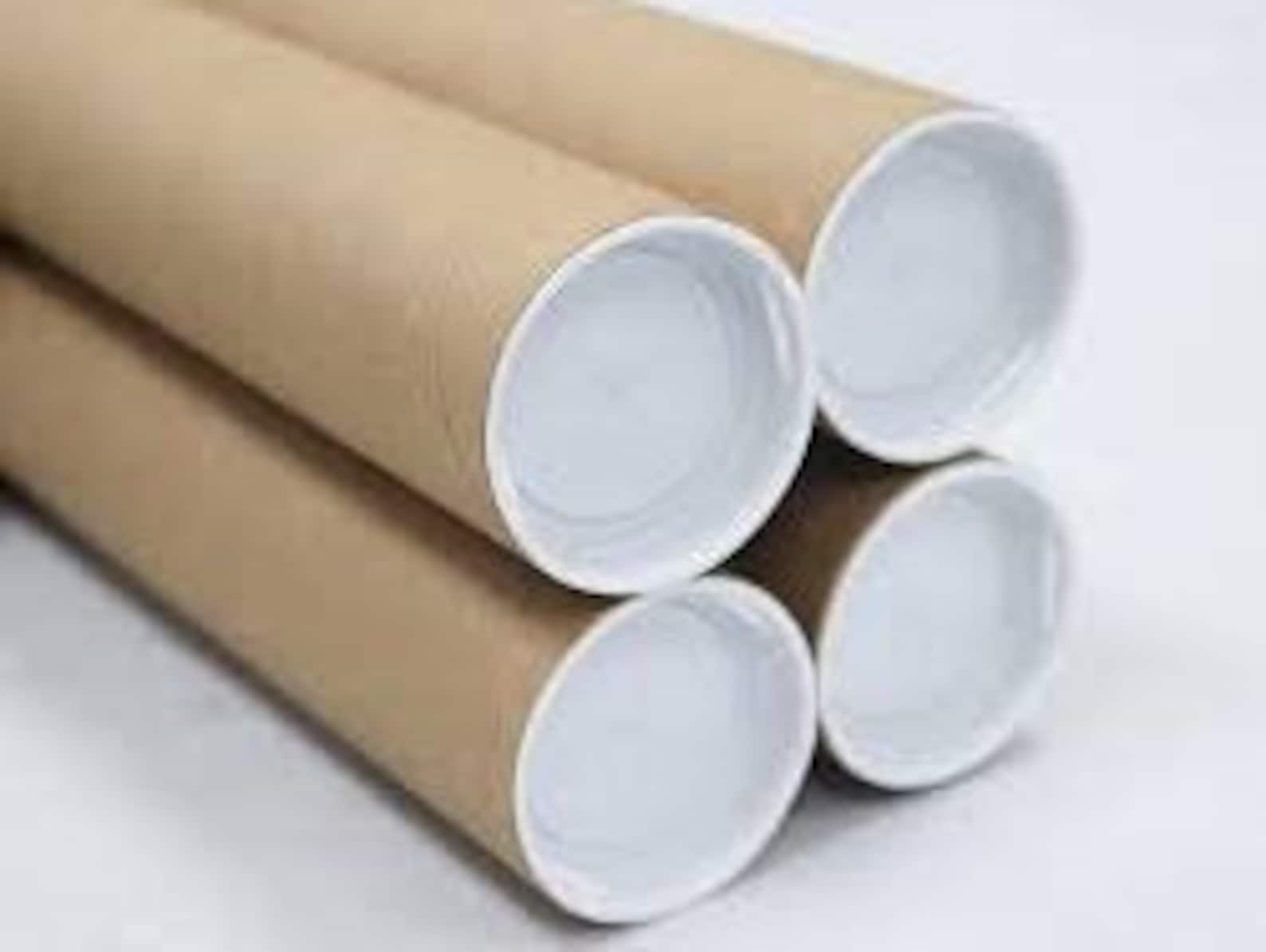Mailing Tubes 2 X 30, Shipping Tubes With White Caps, Brown Kraft