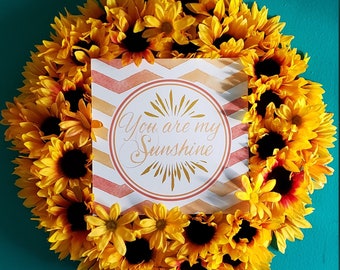 You are my sunshine Wreath, Wreath, Sunflower Wreath, Front door Wreath, Summer Wreaths