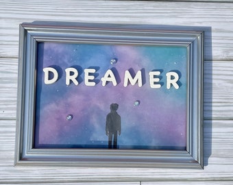 DREAMER FRAME, Galaxy, Themed Frame, Bedroom Decor, Office Decor, Wall Decor