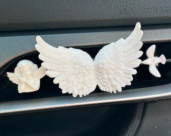Angel Wings Car Vent Clip shoe charm Dove Religious Bible