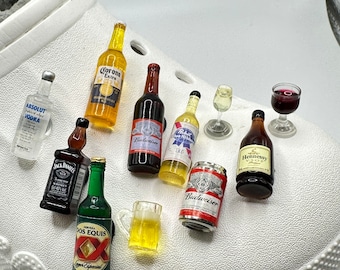 Alcohol Beer shoe charm / Car Vent Clip wine champagne