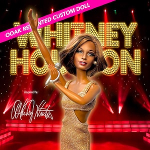 whitney houston gold dress Whitney Houston Singing IN Golden Dress 4x6 Picture Celebrity Print