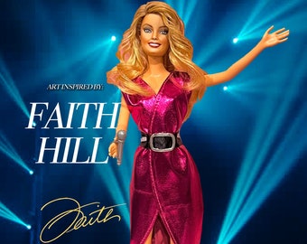 OOAK Barbie to FAITH HILL Repainted Doll |  Handmade Celebrity Doll