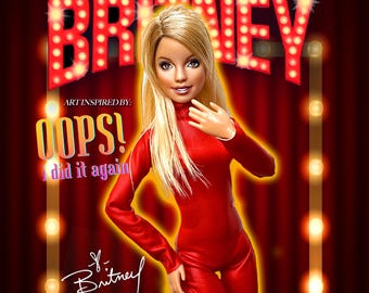 Britney Spears Ops I did again One of a Kind Hand-painted Barbie Doll by Popzglam