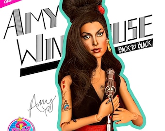 Articulated Amy Winehouse One of a Kind Hand-painted Barbie Doll by Popzglam