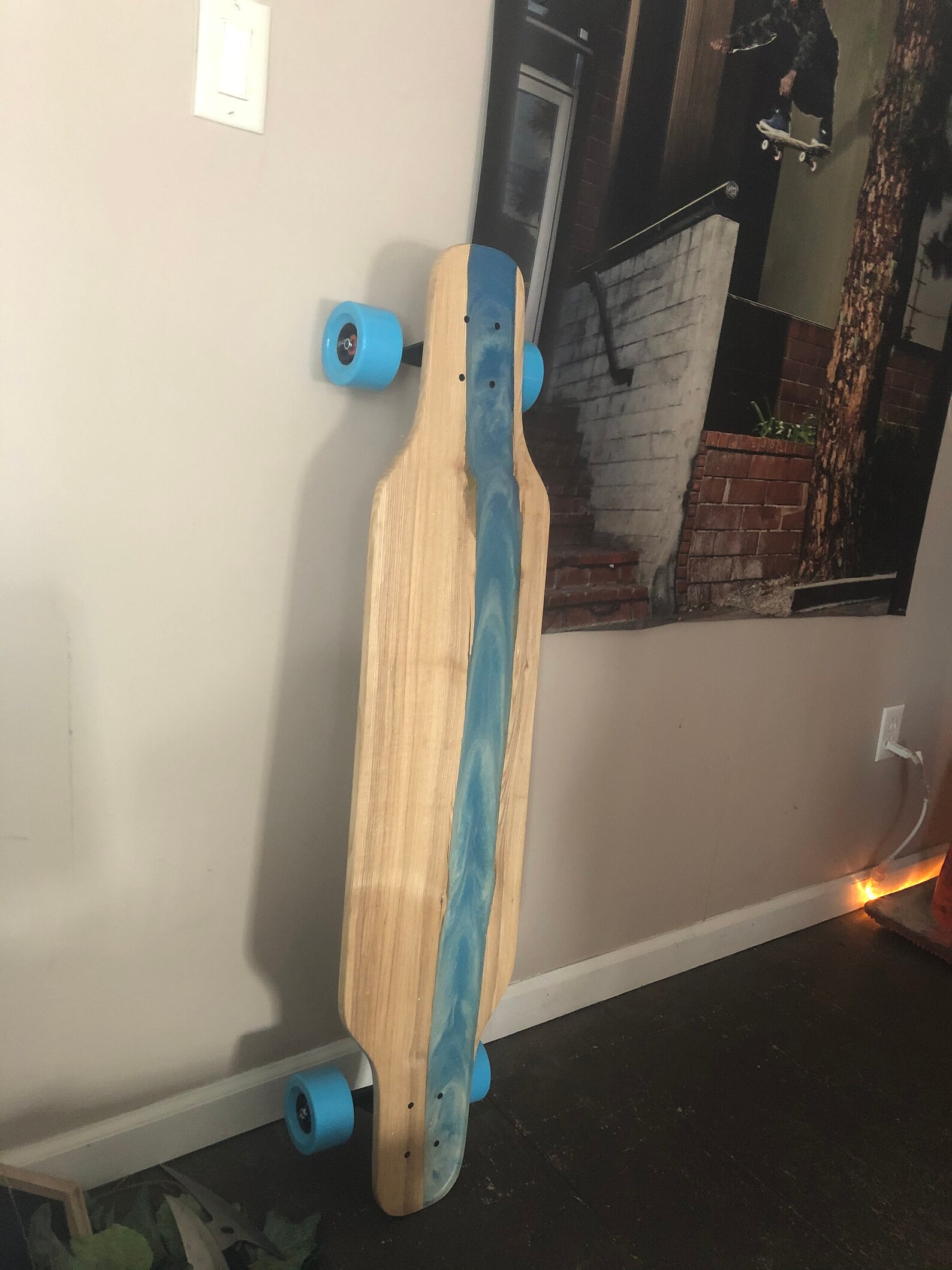 Custom 45 Double Kick Cutaway Longboard with epoxy resin Etsy