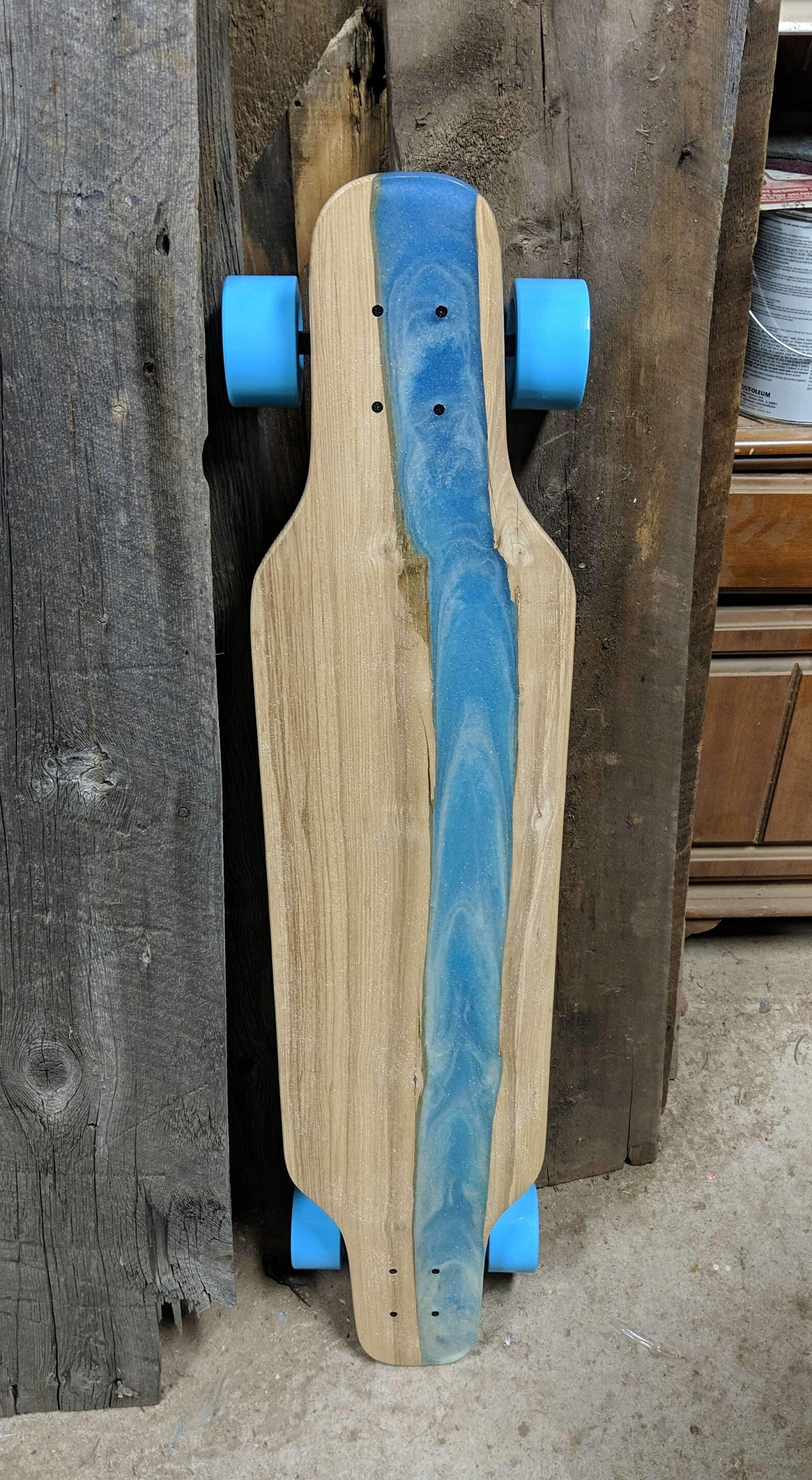 Custom 45 Double Kick Cutaway Longboard with epoxy resin Etsy