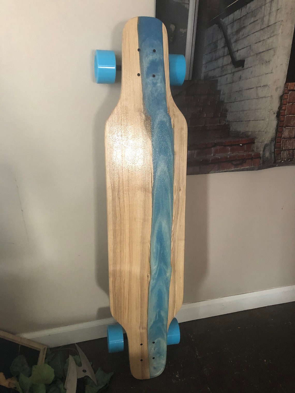 Custom 45 Double Kick Cutaway Longboard with epoxy resin Etsy