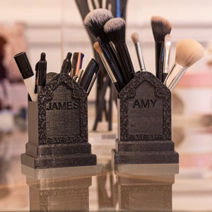 Personalised Tombstone Halloween Pen, Pencil or Makeup brush holder