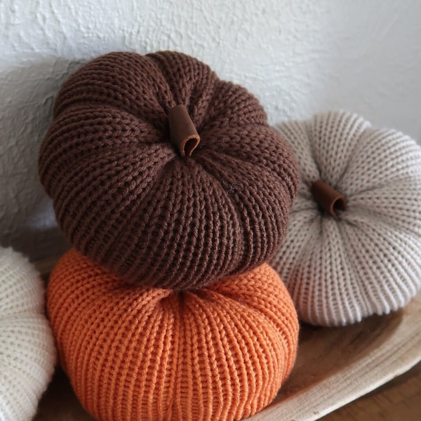 Fall Knitted Pumpkin, Large Knit Pumpkin, Fall Home Decor, Large Pumpkin, Handmade Pumpkin, Home Decor, Fall Decor, Fall, Individual Pumpkin