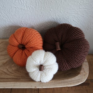 Fall Knitted Pumpkin, Fall Home Decor, Pumpkin Set, Handmade Pumpkins, Handmade Home Decor, Fall Accents, Fall Decor, Fall, Stacked Pumpkins
