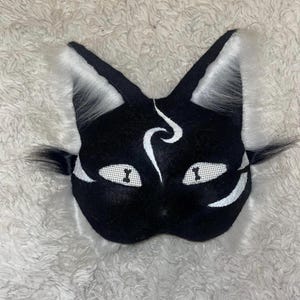 Spiral Black Cat Mask