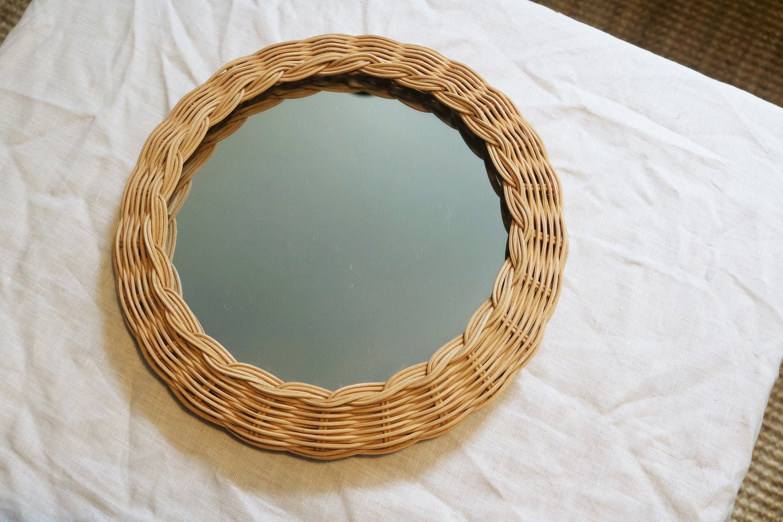 Round Rattan Mirror / 24cm / 30cm / Handmade / Personalized Etsy UK