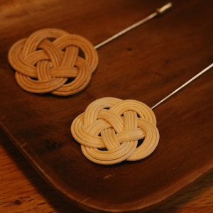 Rattan Brooch / Brass / Copper / Handmade Accessories / Personalised / Handwoven / Handicraft / Gift