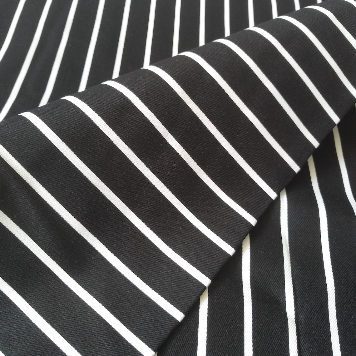 Black White Stripe Thick Fabric 100 Cotton Fabric by the Yard Etsy