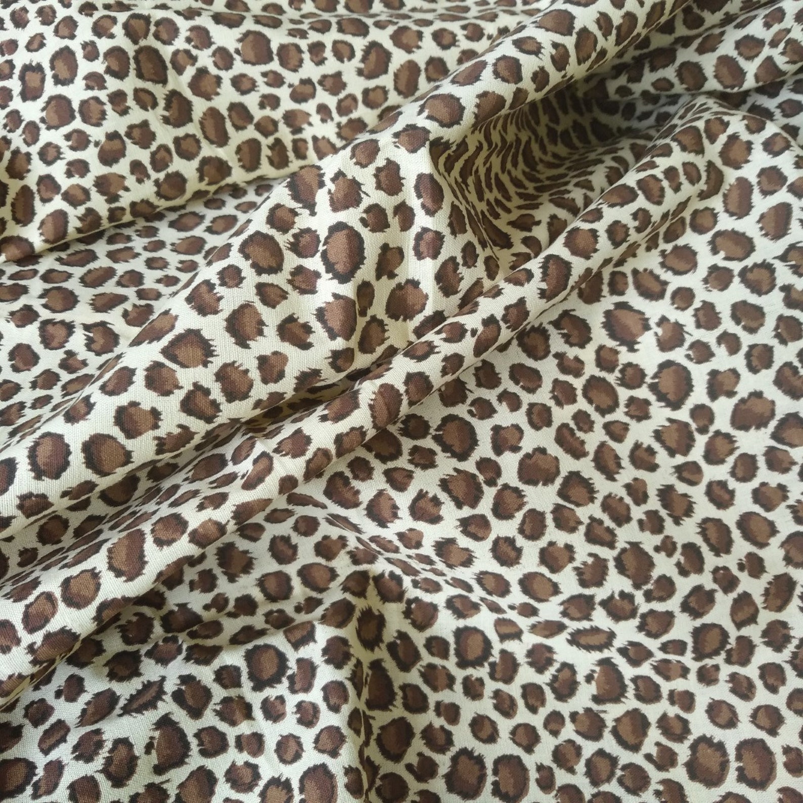 Yellow Brown Leopard 100 Cotton Fabric by 1/2 Yard Etsy