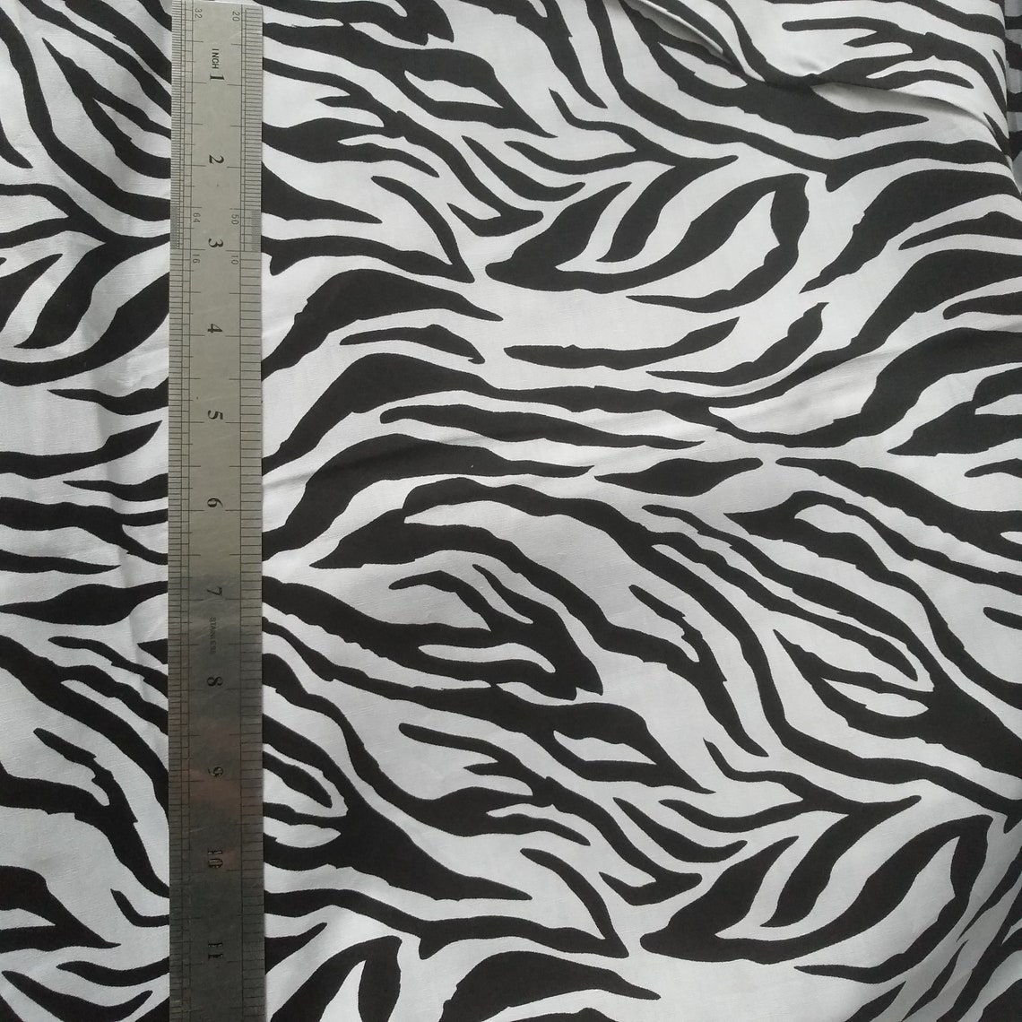 Black White Zebra 100 Cotton Fabric by the Yard Etsy
