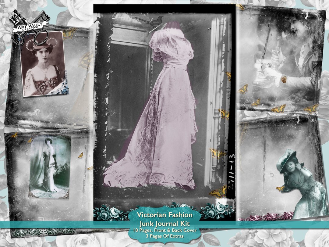 Printable Victorian Ladies Junk Journal Kit, Scrapbook Supplies ...