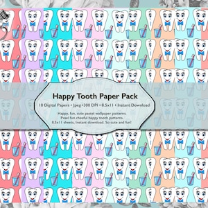 Glücklich Erbeiden digitales Papier Pack, Kinder Scrapbooking Papier, druckbare digitale Geschenkwickeln in niedlichen albernen Spaß Muster, ideal für Kinder Party
