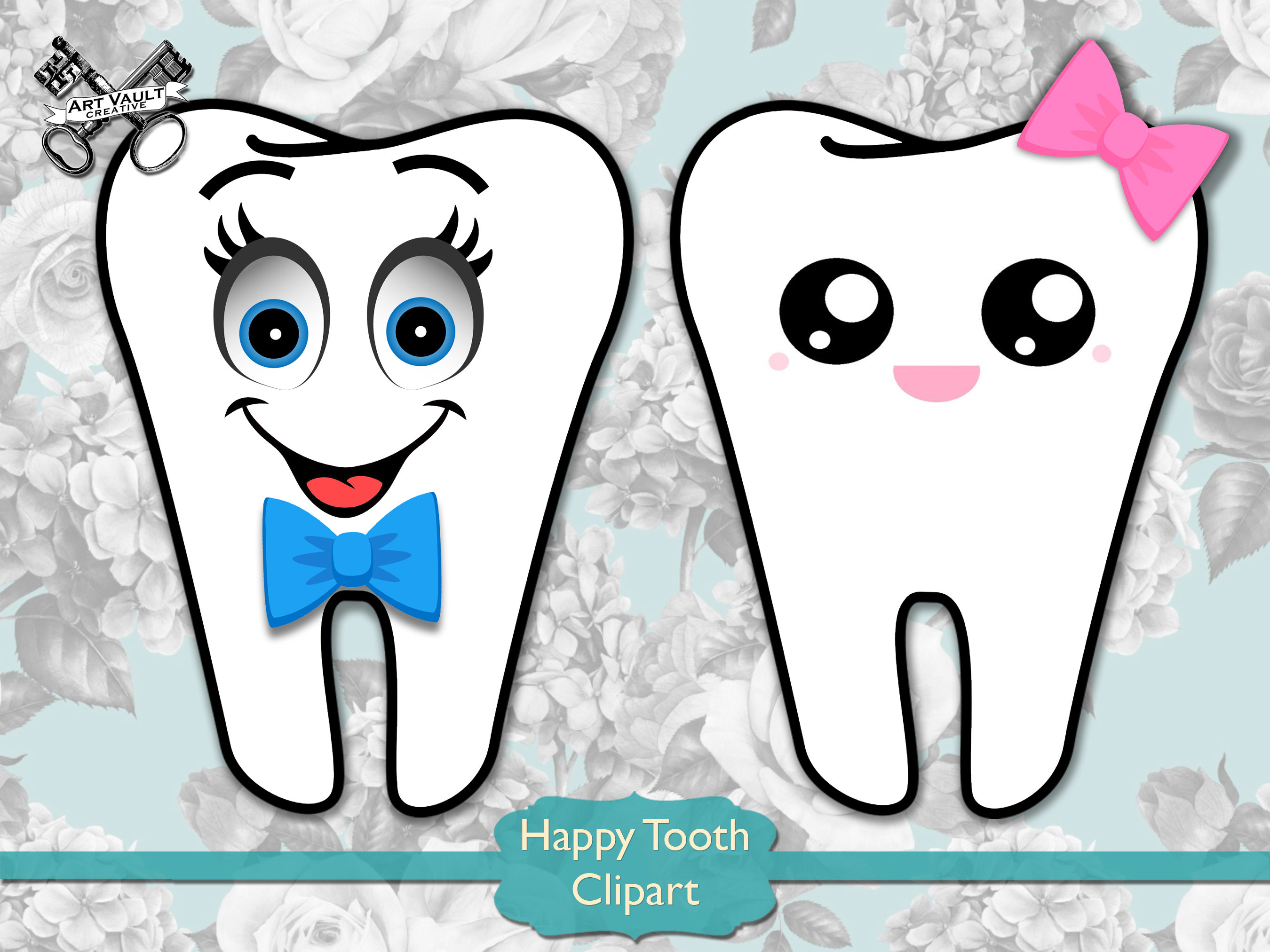 Happy Tooth Transparent PNG Clipart, Kawaii Tooth Illustration Clipart