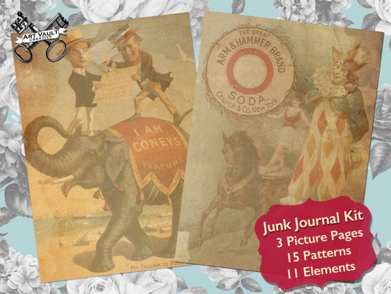 Vintage Circus Printable Junk Journal Pages Circus Theme - Etsy