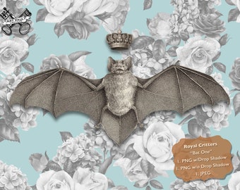 Halloween Bat PNG Clipart, Vintage Vleermuis transparante achtergrond digitale download, griezelige vleermuis dierlijke illustraties PNG, Halloween Clipart PNG