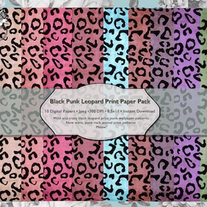 Leopard Print Scrapbook Paper, Animal Print Stationary Digital Download, Cheetah Pattern Printable Scrapbook Paper, Funky Wallpaper Pattern