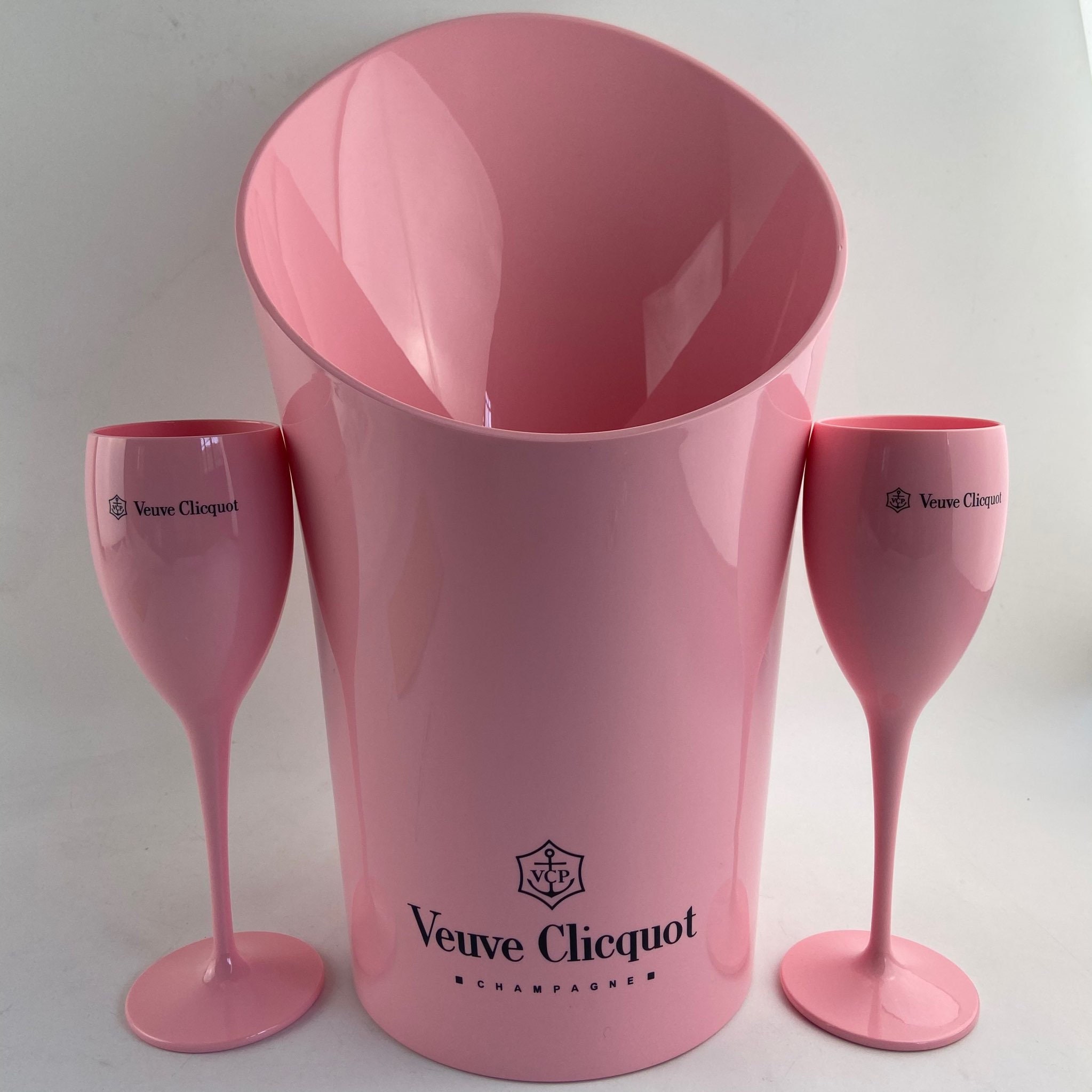 Veuve Clicquot Pink Rose Acrylic Magnum Champagne Ice Bucket 15"…