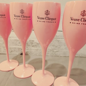 4 x VC Pink Rose Champagne Flutes | Customizable Mix & Match Colors