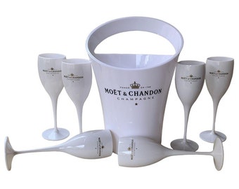 MC White Champagne Acrylic Ice Bucket Set | Customizable Mix & Match Options