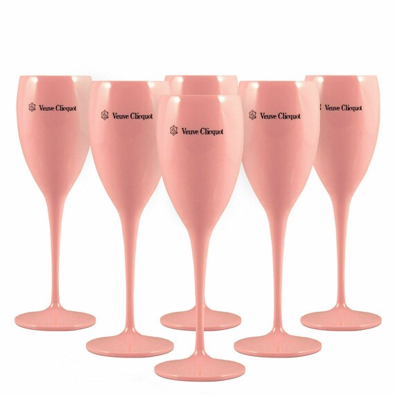 Veuve Clicquot Pink Rose Champagne Acrylic Flutes X 6 Etsy