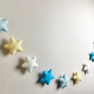 Beautiful felt star garland, boho nursery wall hanging, boys nursery wall decor, nursery inspiration, felt star decoration