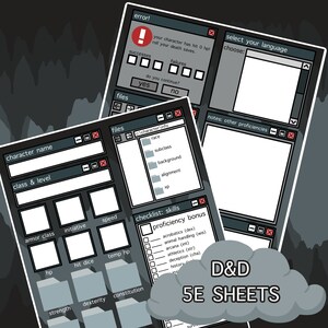 D&D 5E Character Sheet: Pixel Cave Digital Edition, 5e Character Sheet, 5e Sheet, DnD, Character Sheet, Printable Sheets, Digital Sheets