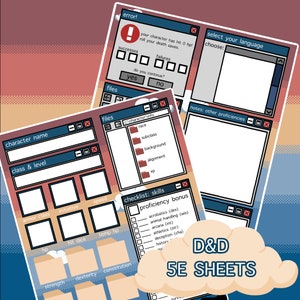 D&D 5E Character Sheet: Pixel Campfire Digital Edition, 5e Character Sheet, 5e Sheet, DnD, Character Sheet, Printable Sheets, Digital Sheets