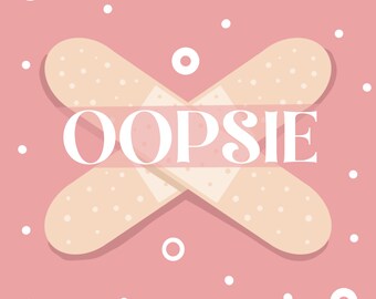 Oopsie Sticker Pack - Stickers, Oopsie Stickers, Oopsie Sticker, Oopsie Sticker Pack, Handmade Stickers, Homemade Stickers, Mistake Stickers