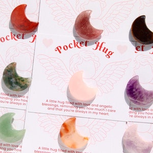 Knuffelcadeau, kristallen maansikkel chakra kristallen maan, Valentijnsdagkaarten, natuurlijke edelsteen cadeau voor haar, verjaardagscadeau