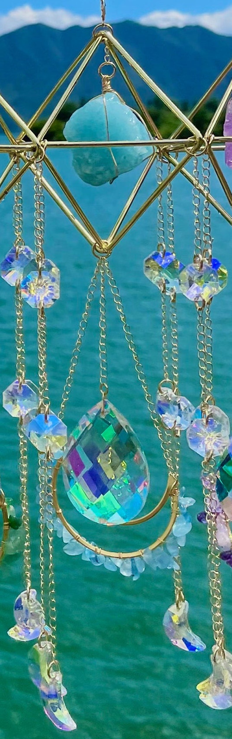 Sun catcher/ Crystal suncatcher/Wall hanging/Aurora gemstone Etsy