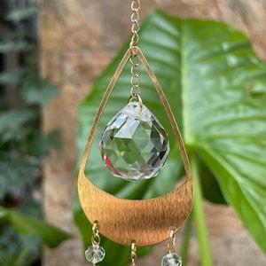sun catcher/ Crystal suncatcher/Leaf Wall hanging/plant moon suncatcher/Window crystal prism/Rainbow maker/Home Window decor/ Gift 4 women image 9