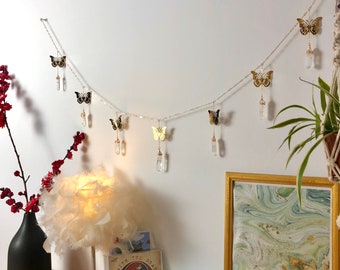 Tentures murales/ tenture murale en cristal/ art mural/ bannière murale/ art de papillon/ décoration murale bohème/ cadeau de pendaison de crémaillère/ décoration de chambre/ cadeau pour femme