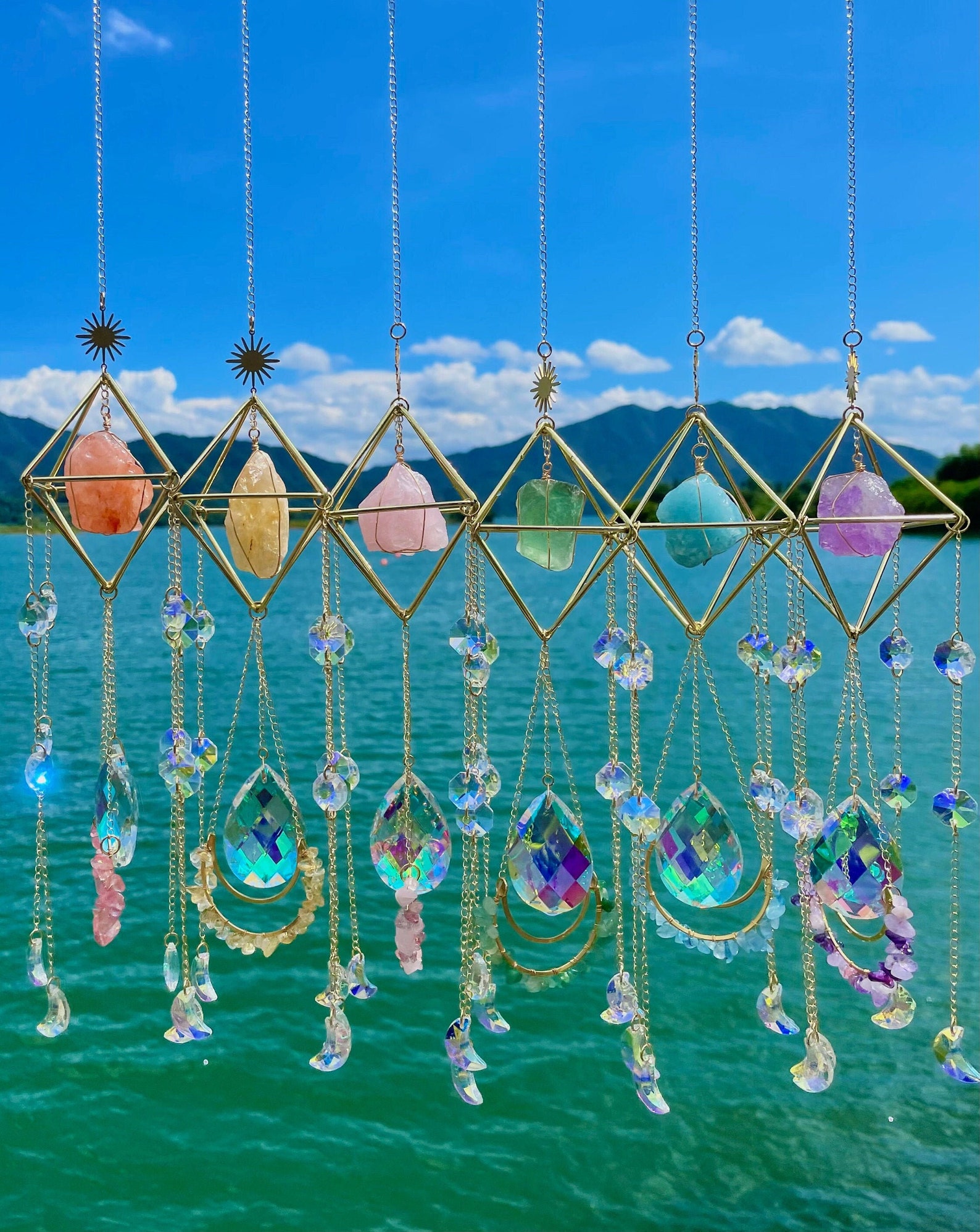 Sun Catcher/ Crystal Suncatcher/ Hanging Crystal/ Aurora Etsy