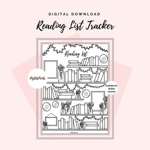 Bookshelf Reading Tracker Book Goal Printable - Etsy