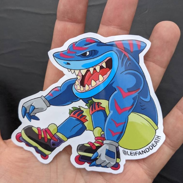 Street Sharks (Streex) Sticker 3 inch vinyl sticker