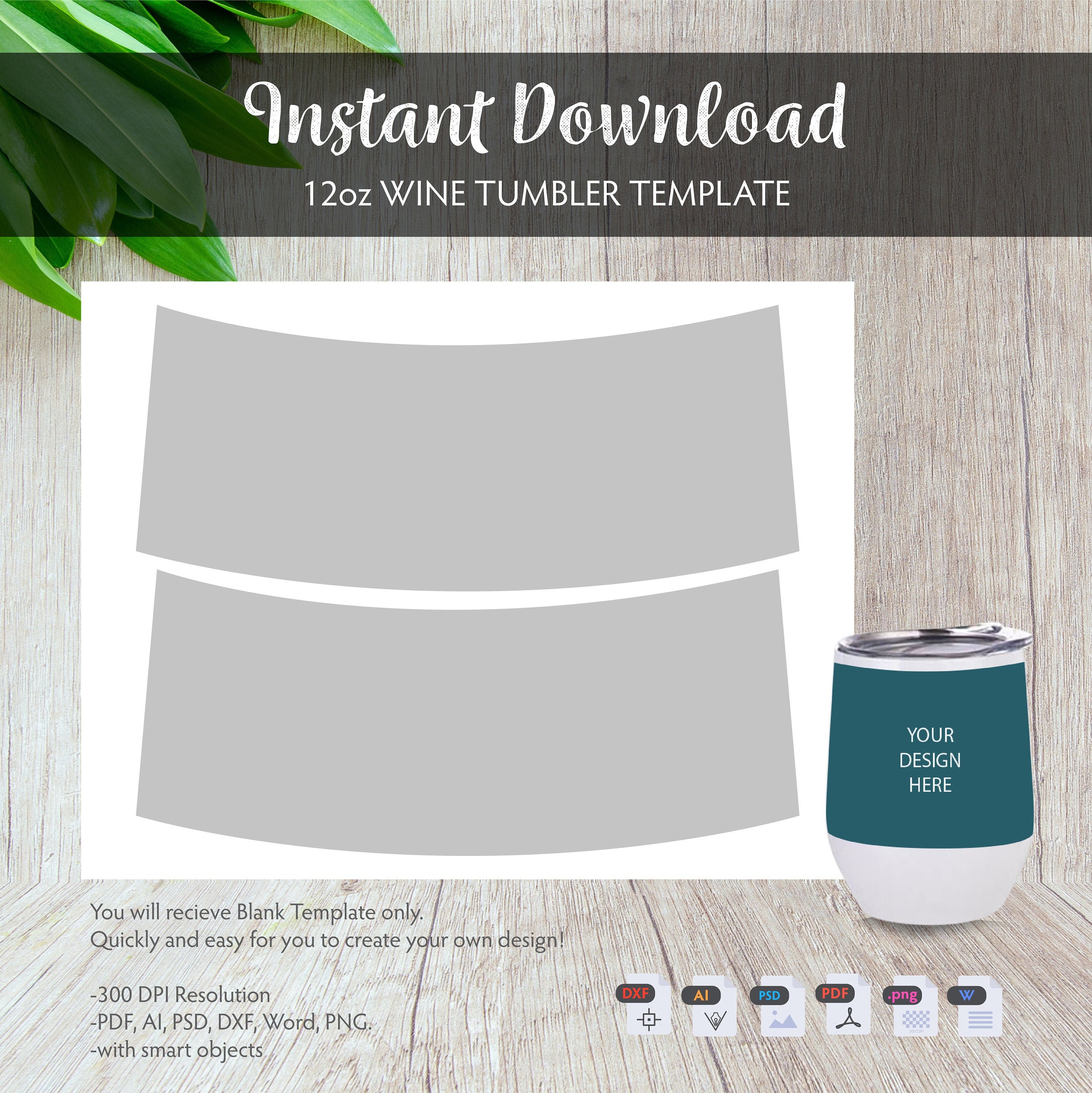 Wine Tumbler Sublimation Template